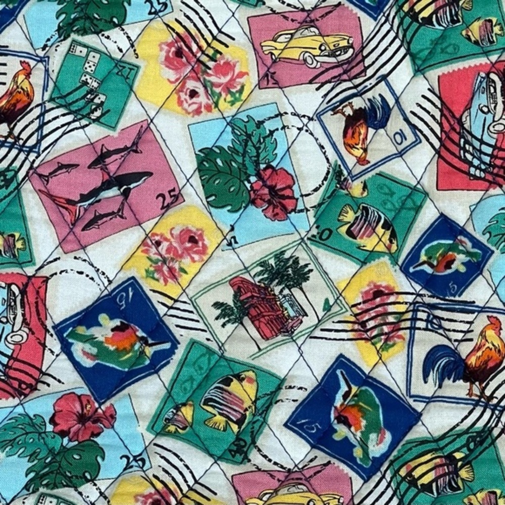 Vera Bradley Cuban Stamps Quilted Tote retired - Picture 6 of 8